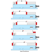 ARC Versatile Milling Vices - Jaw Position Diagram