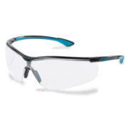 uvex sportstyle Supravision Extreme - Black/Petrol Blue Frame - Clear Lens (U9193-376)