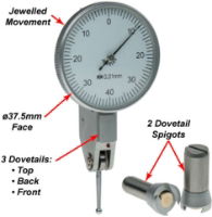 Dial Test Indicator - ø37.5mm Face - Metric