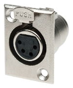 4 Way XLR Chassis Socket - Nickel Plated