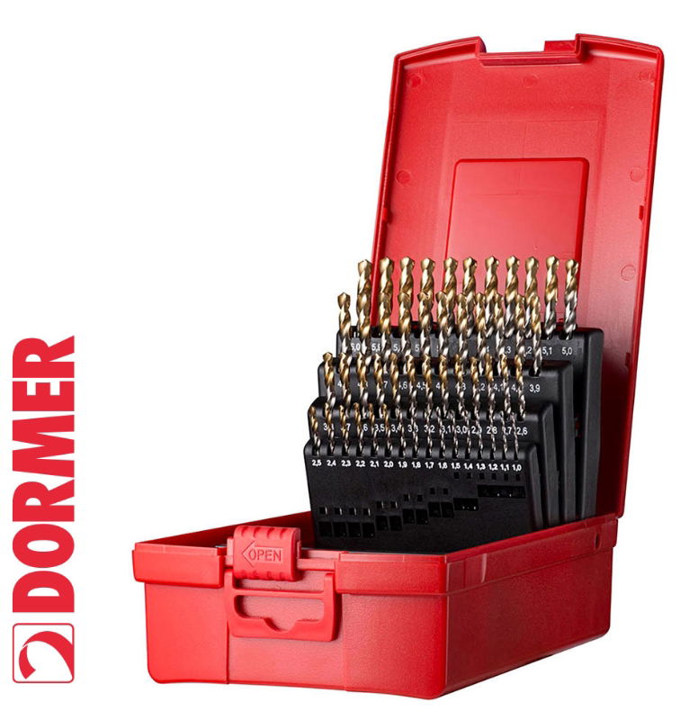 Dormer A095202 51pc HSS TiN Jobber Drill Set 1.0-6.0mm